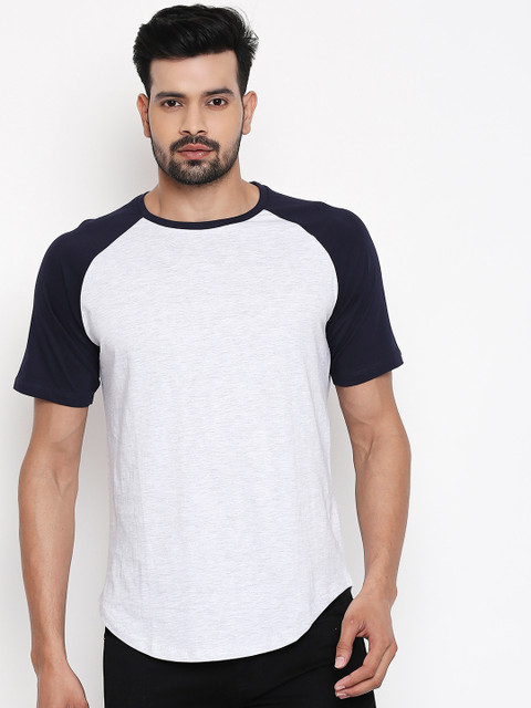 

The Souled Store Unisex Grey Melange Colourblocked Round Neck T-shirt
