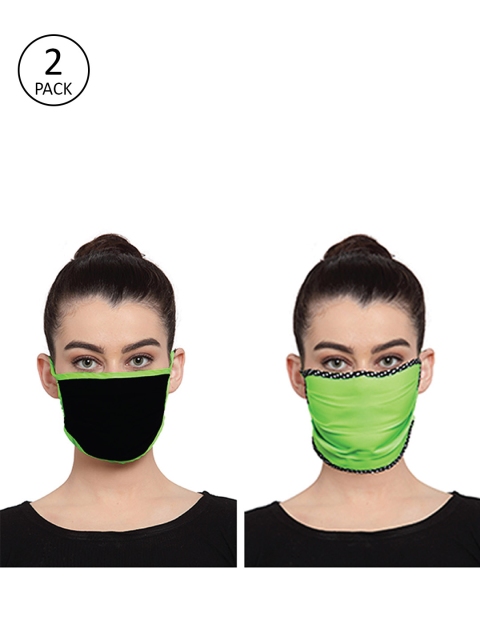 

Masaba Unisex 2 Pcs 1-Ply Resuable Outdoor Face Masks, Black