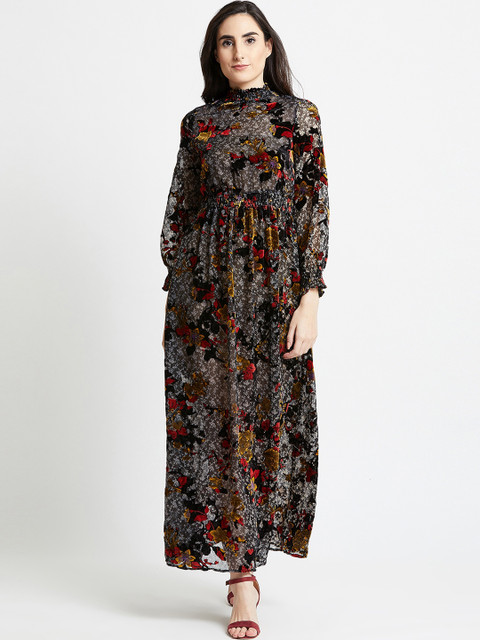 

COVER STORY Women Grey Printed Maxi Dress