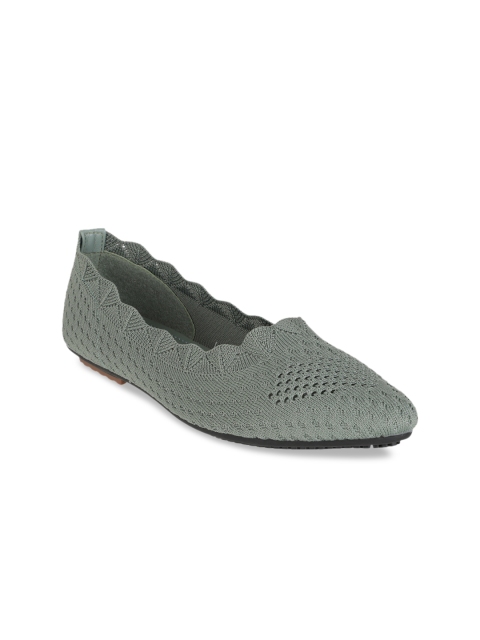 

Flat n Heels Women Green Solid Ballerinas