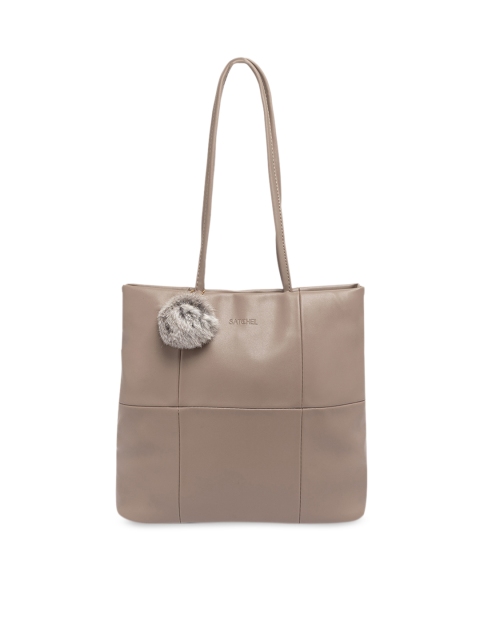 

Satchel Bags Brown Textured Tote Bag