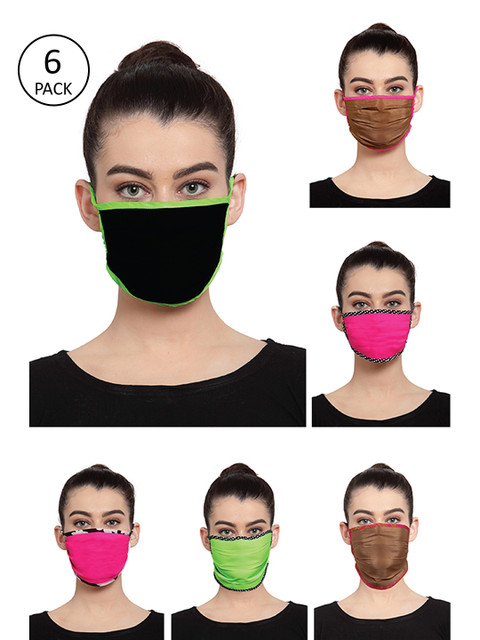 

Masaba Adults Multicoloured Pack of 6 Reusable 1-Ply Cloth Masks, Multi
