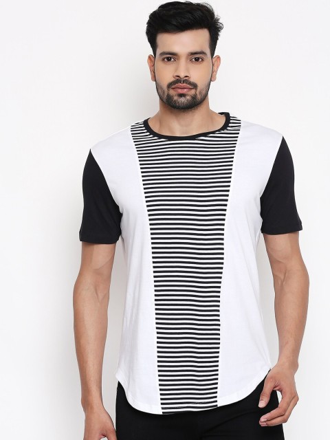 

The Souled Store Unisex Black & White Striped Round Neck T-shirt