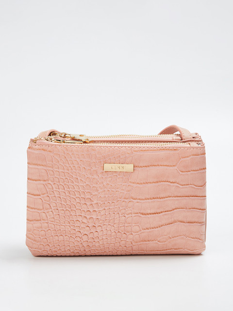 

CODE by Lifestyle Pink Textured Sling Bag