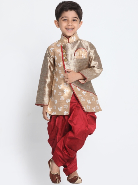 

JBN Creation Boys Gold & Maroon Printed Kurta with Dhoti Pants