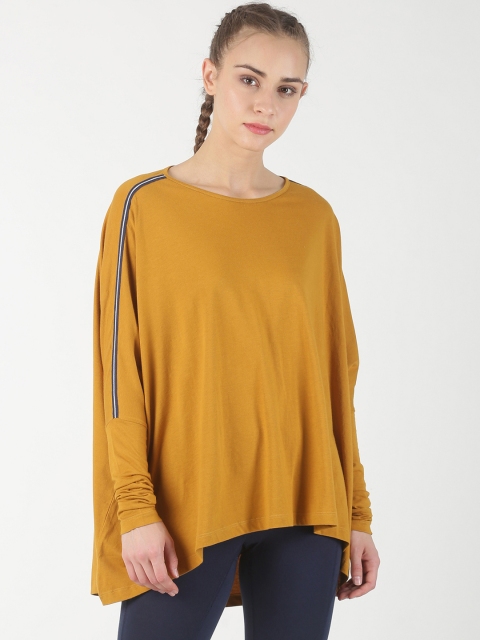 

Soul Space Women Yellow Solid A-Line Pure Cotton Top