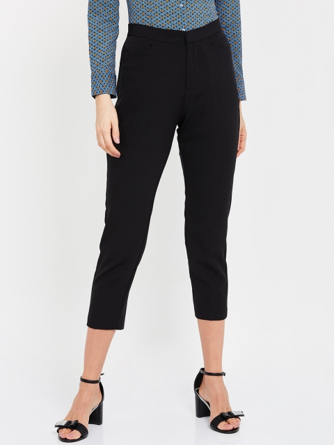 

CODE by Lifestyle Women Black Regular Fit Solid Peg Trousers