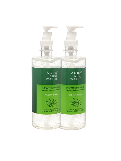 

Aqua Shui Water Pack of 2 Instant Hand Rub Sanitizer 550 ml each, Transparent