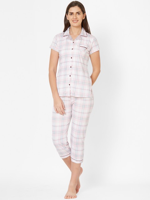 

Juliet Women Pink Striped Night suit