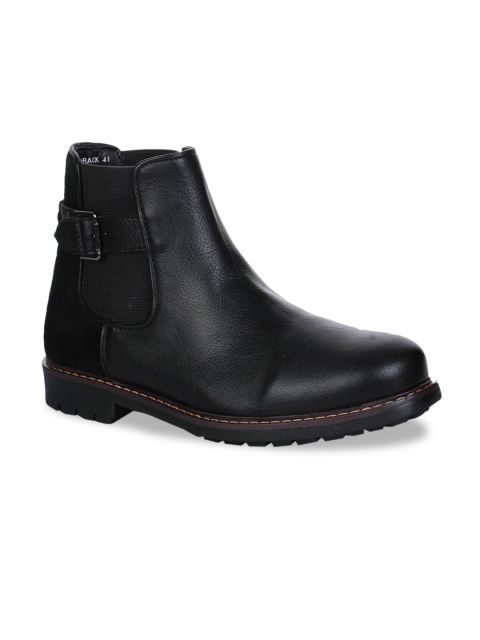 

Liberty Men Black Leather Flat Boots