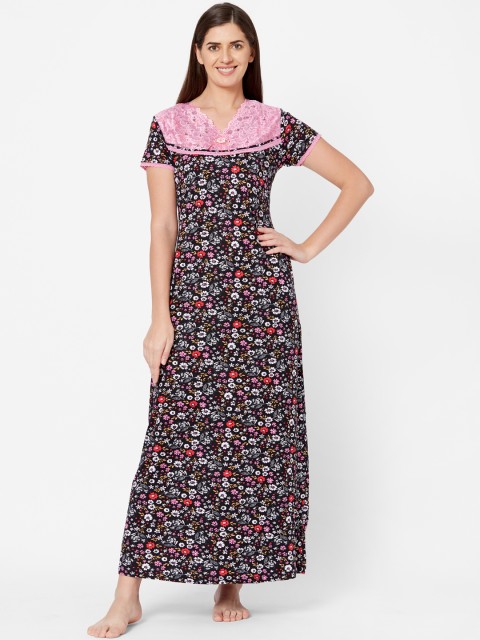 

Juliet Black Printed Floral Nightdress