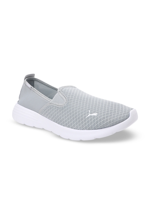 

Puma Unisex Grey Woven Design Flex Renew Slip-On Sneakers