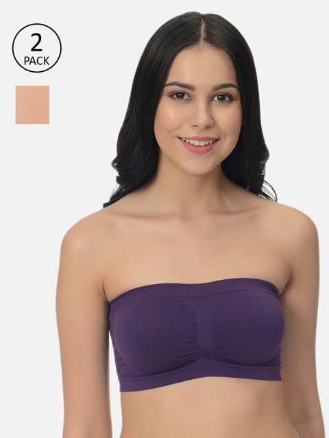 

mod & shy Pack of 2 Assorted Solid Non-Wired Non Padded T-shirt Bras MS2646
