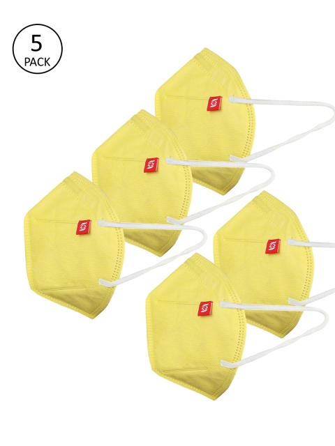 

FROGGY Kids Pack Of 3 Yellow Anti-Pollution 3-Ply Reusable Cloth Masks