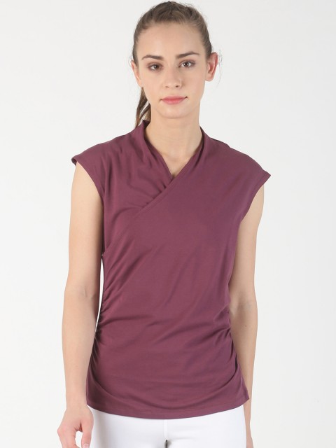 

Soul Space Women Maroon Solid Wrap Top