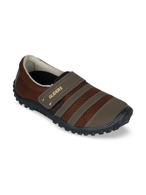 

Liberty Men Brown & Maroon Colourblocked Slip-On Sneakers