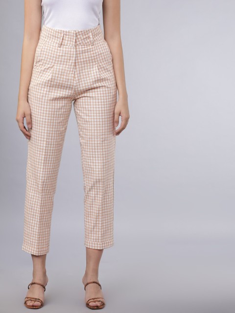 

Tokyo Talkies Women Beige & Off-White Regular Fit Solid Regular Trousers