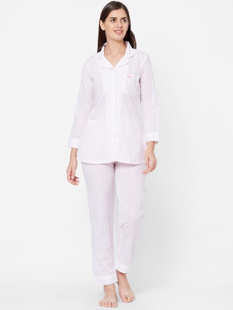 

Juliet Women Pink Striped Night Suit