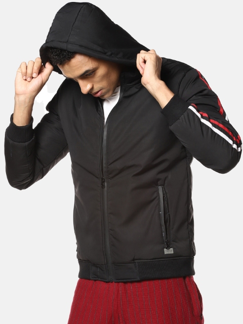 

Campus Sutra Men Black Solid Windcheater Padded Jacket