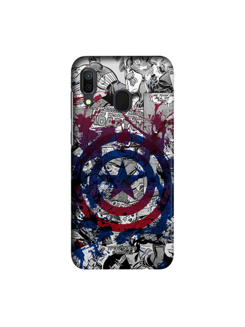

macmerise Grey & Blue Marvel Comics Splash Out Shield Sublime Samsung Galaxy A30 Back Case