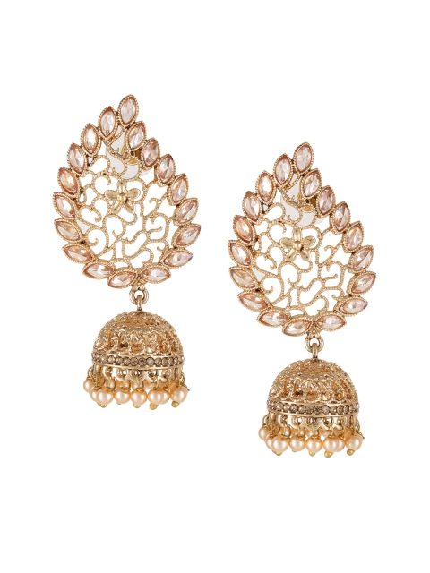 

Mali Fionna Gold-Toned & Off-White Dome Shaped Drop Earrings