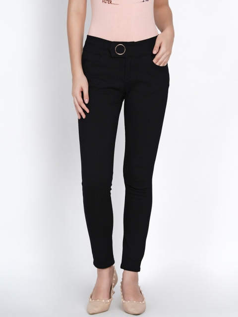 

Deal Jeans Women Black Slim Fit Solid Regular Trousers