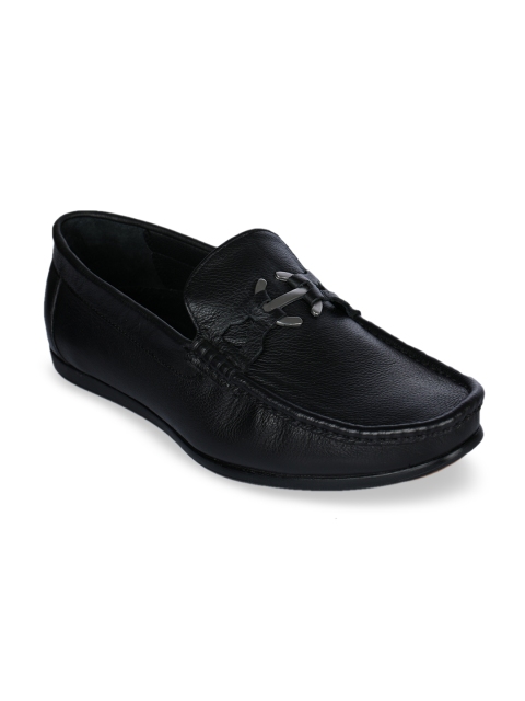 

Liberty Men Black Solid Leather Loafers