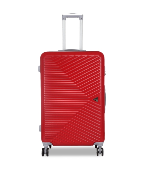 

Teakwood Leathers Unisex Red Textured Hard-Sided Large Trolley Suitcase