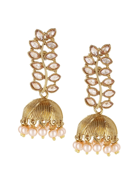 

Mali Fionna Gold-Toned Dome Shaped Jhumkas