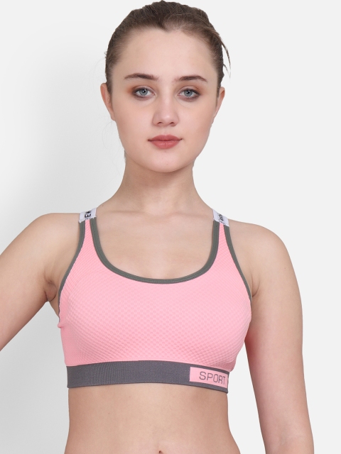 

Golden Girl Pink Self Design Non-Wired Lightly Padded Sports Bra New Fashion_Pinkk_30C