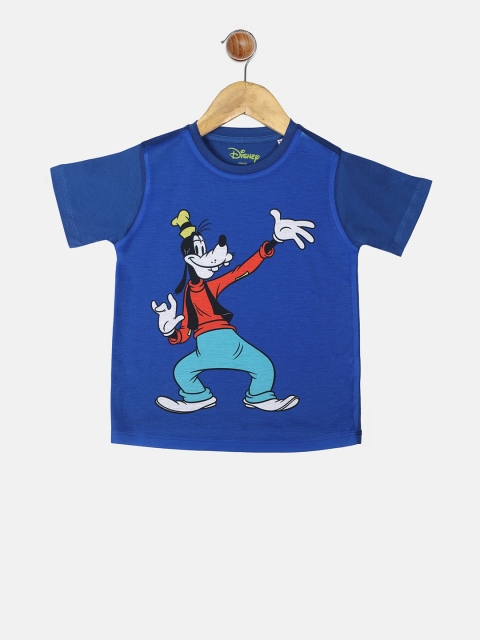 

YK Disney Boys Blue Goofy Printed Round Neck T-shirt