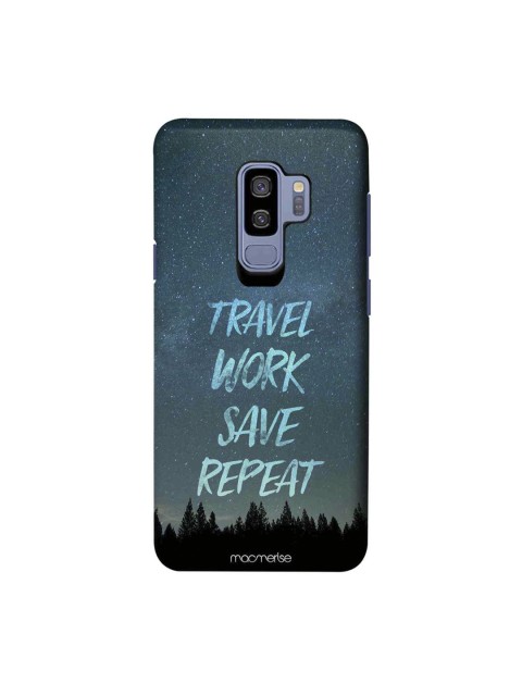 

macmerise Blue & Black Travel Work Save Repeat Sublime Samsung Galaxy S9 Plus Back Case
