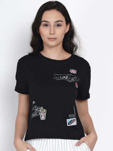 

Deal Jeans Women Black Printed Top
