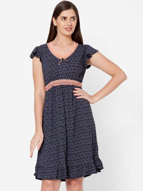 

Juliet Black & Blue Printed Nightdress