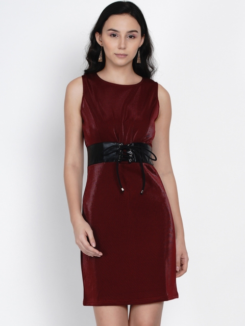 

Deal Jeans Women Maroon Solid Sheath Dress