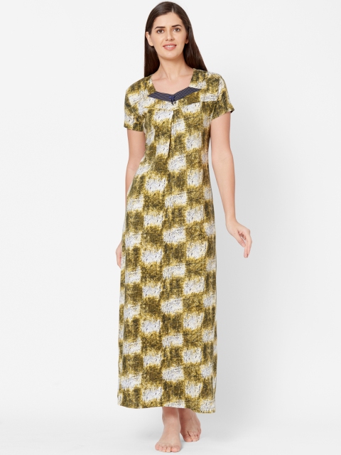 

Juliet Yellow & Navy Blue Printed Nightdress
