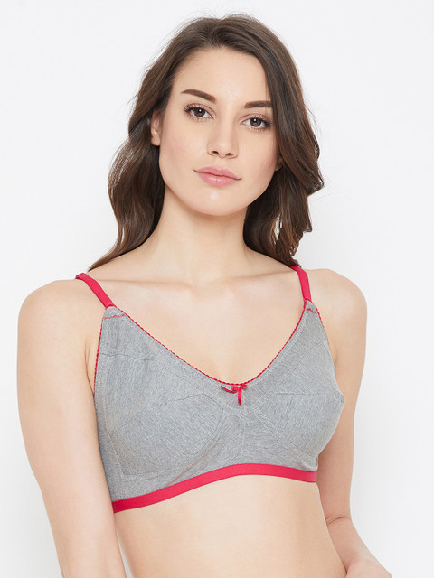 

Clovia Grey Solid Non-Wired Non Padded Everyday Bra BR0185Y0132B