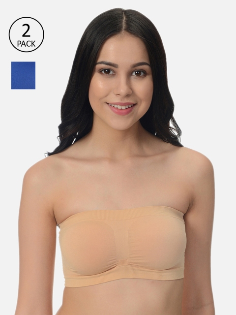 

mod & shy Pack of 2 Solid Non-Wired Non Padded Bras MS2747, Blue