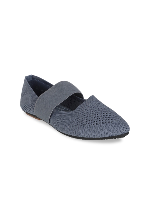 

Flat n Heels Women Blue Textured Mesh Ballerinas