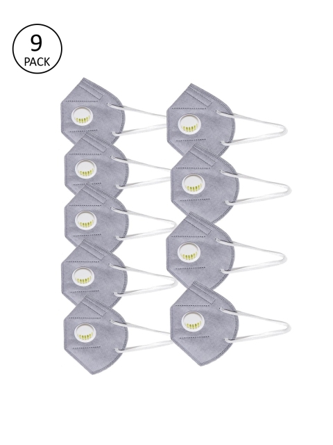 

OOMPH Unisex 9 Pcs 5-Ply Anti-Pollution Reusable KN95 Masks, Grey