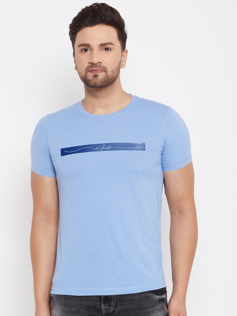

Adobe Men Blue Solid Round Neck T-shirt