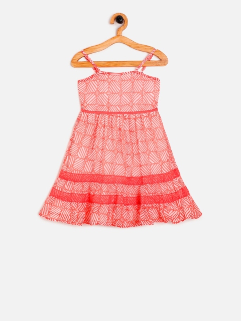 

Aomi Girls Red & White Printed A-Line Dress