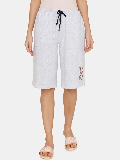 

Zivame Women Grey Solid Lounge Shorts
