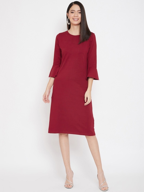 

Color Cocktail Women Maroon Solid Sheath Dress