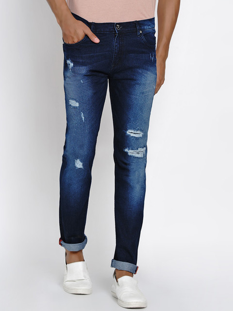 

Dais Men Blue Slim Fit Mid-Rise Highly Distressed Stretchable Jeans