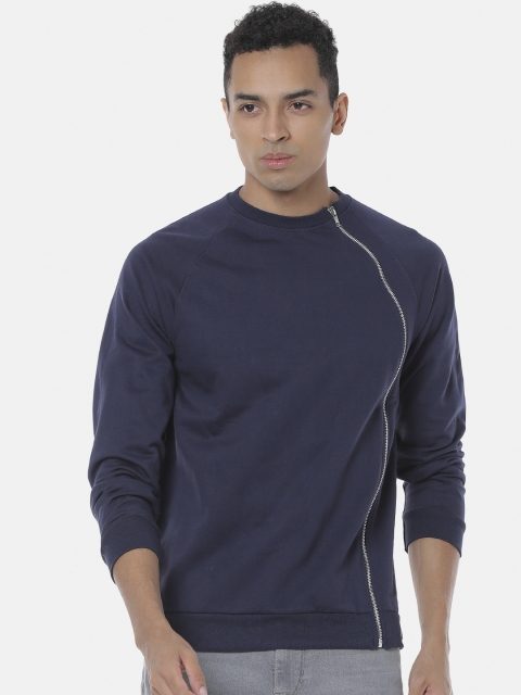 

Campus Sutra Men Navy Blue Solid Sweatshirt