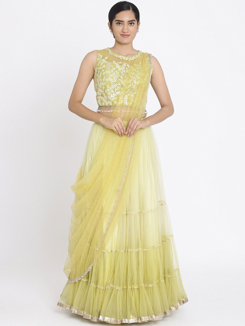 

Koskii Green Ready to Wear Lehenga & Blouse with Dupatta