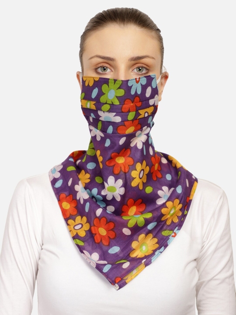 

Anekaant Women Printed 3-Ply Reusable Scarf Style Fashion Mask, Multi