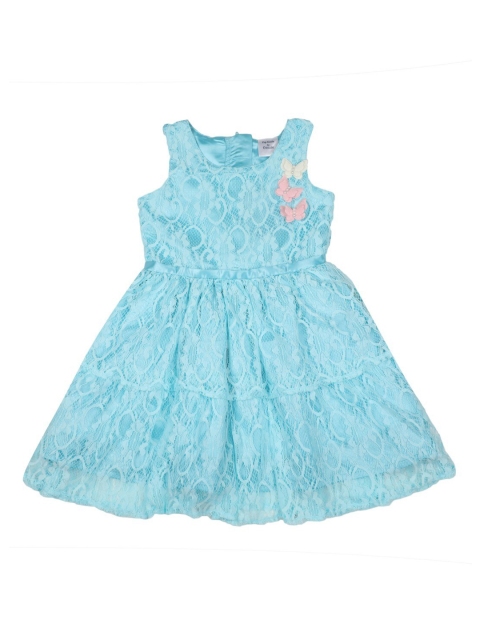 

Doodle Girls Blue Lace Trimmed Fit and Flare Dress