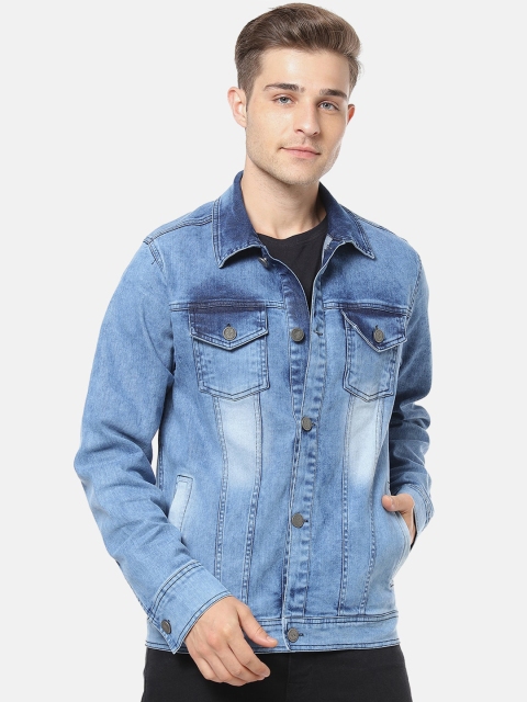 

Campus Sutra Men Blue Solid Windcheater Denim Jacket